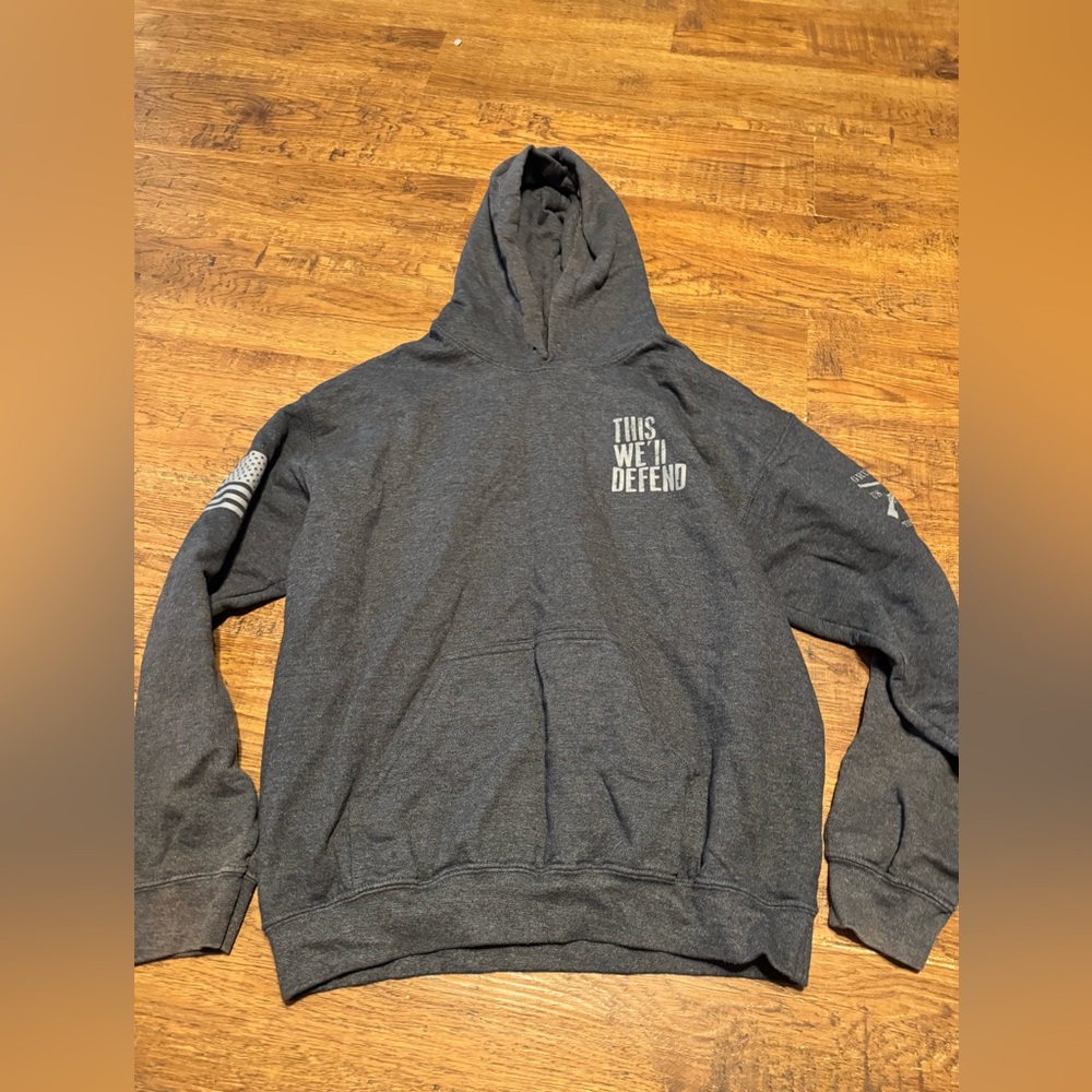 Mens S Grunt style Hoodie American flag S-M